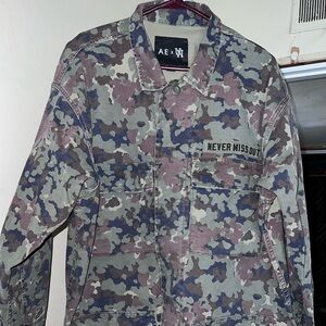 American Eagle/Urban Necessities collab- camo military jacket size L tall..
